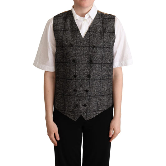 Dolce & Gabbana Elegant Leopard Print Sleeveless Vest Dolce & Gabbana Gray