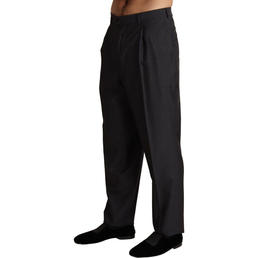 Dolce & Gabbana Elegant Gray Skinny Dress Trousers MAN TROUSERS Dolce & Gabbana Black
