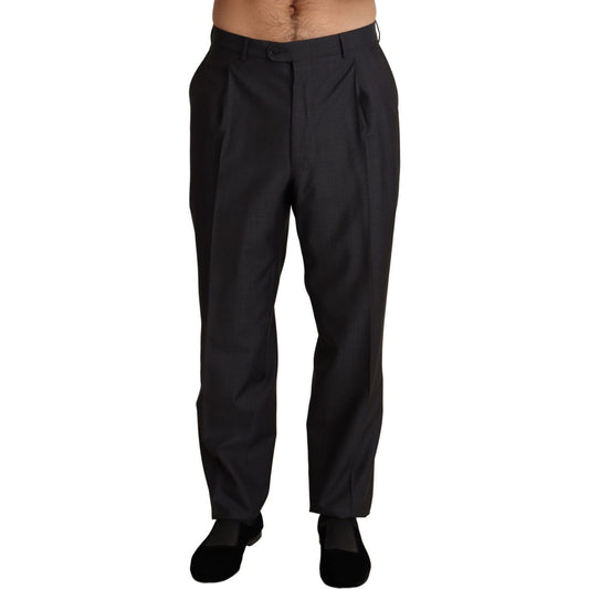 Dolce & Gabbana Elegant Gray Skinny Dress Trousers MAN TROUSERS Dolce & Gabbana Black