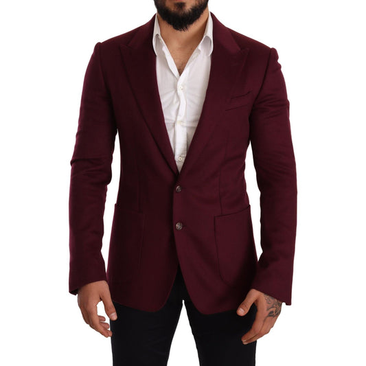Dolce & Gabbana Elegant Maroon Bordeaux Cashmere Blazer Dolce & Gabbana Black