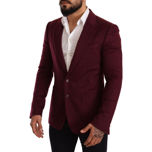 Dolce & Gabbana Elegant Maroon Bordeaux Cashmere Blazer Dolce & Gabbana Black