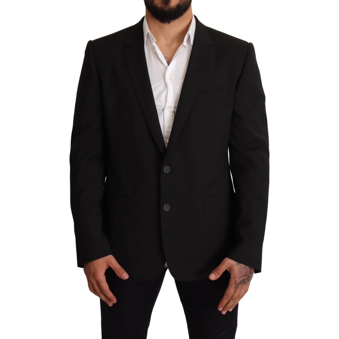 Dolce & Gabbana Black Striped MARTINI Jacket Blazer