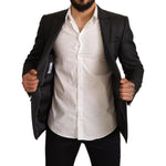 Dolce & Gabbana Gray Check Wool Slim Fit Blazer Jacket