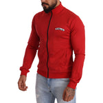 Dolce & Gabbana Red DG Motor Club Zipper Stretch Sweater MAN SWEATERS