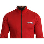 Dolce & Gabbana Red DG Motor Club Zipper Stretch Sweater MAN SWEATERS