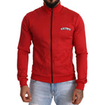 Dolce & Gabbana Red DG Motor Club Zipper Stretch Sweater MAN SWEATERS