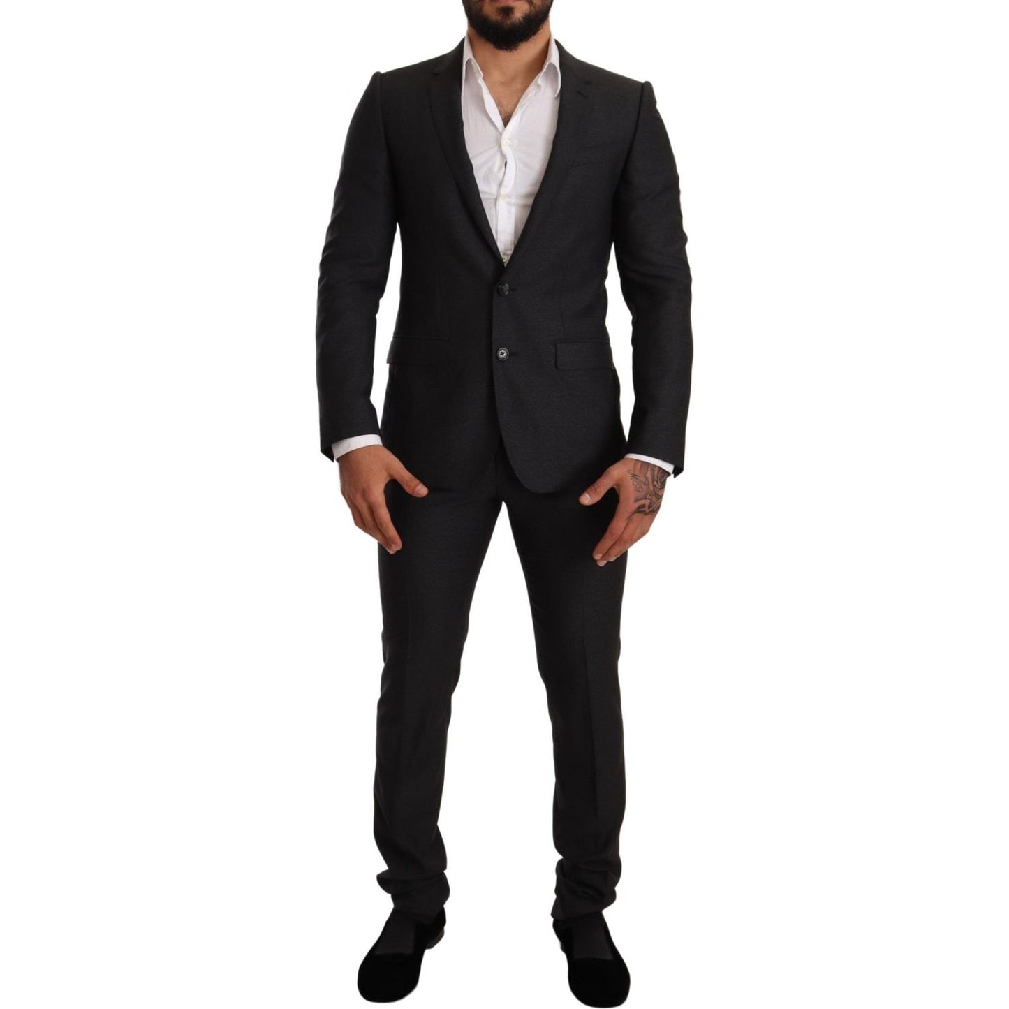 Dolce & Gabbana Gray Wool MARTINI Slim Fit Set Suit