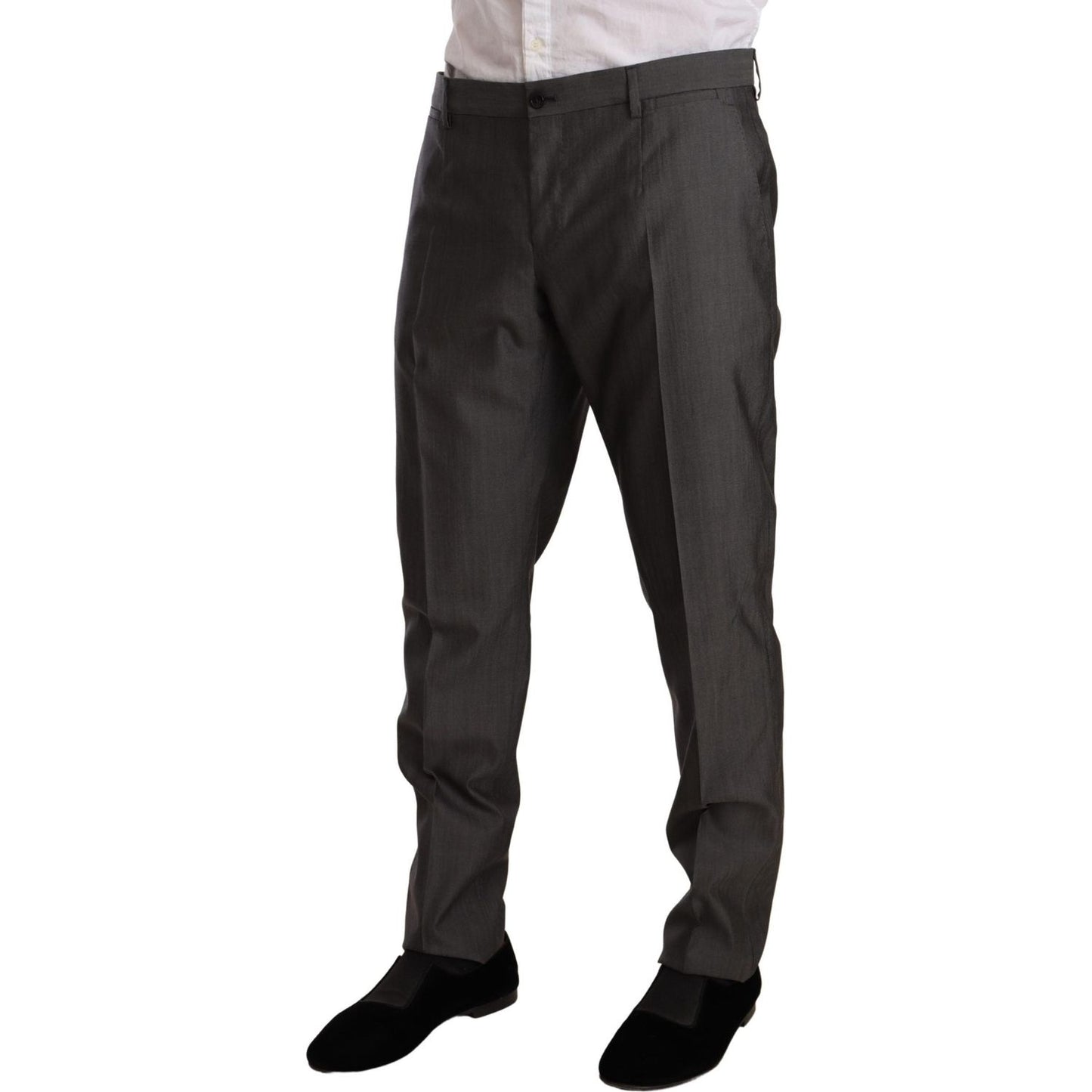 Dolce & Gabbana Gray Metallic MARTINI Slim Fit Set Suit