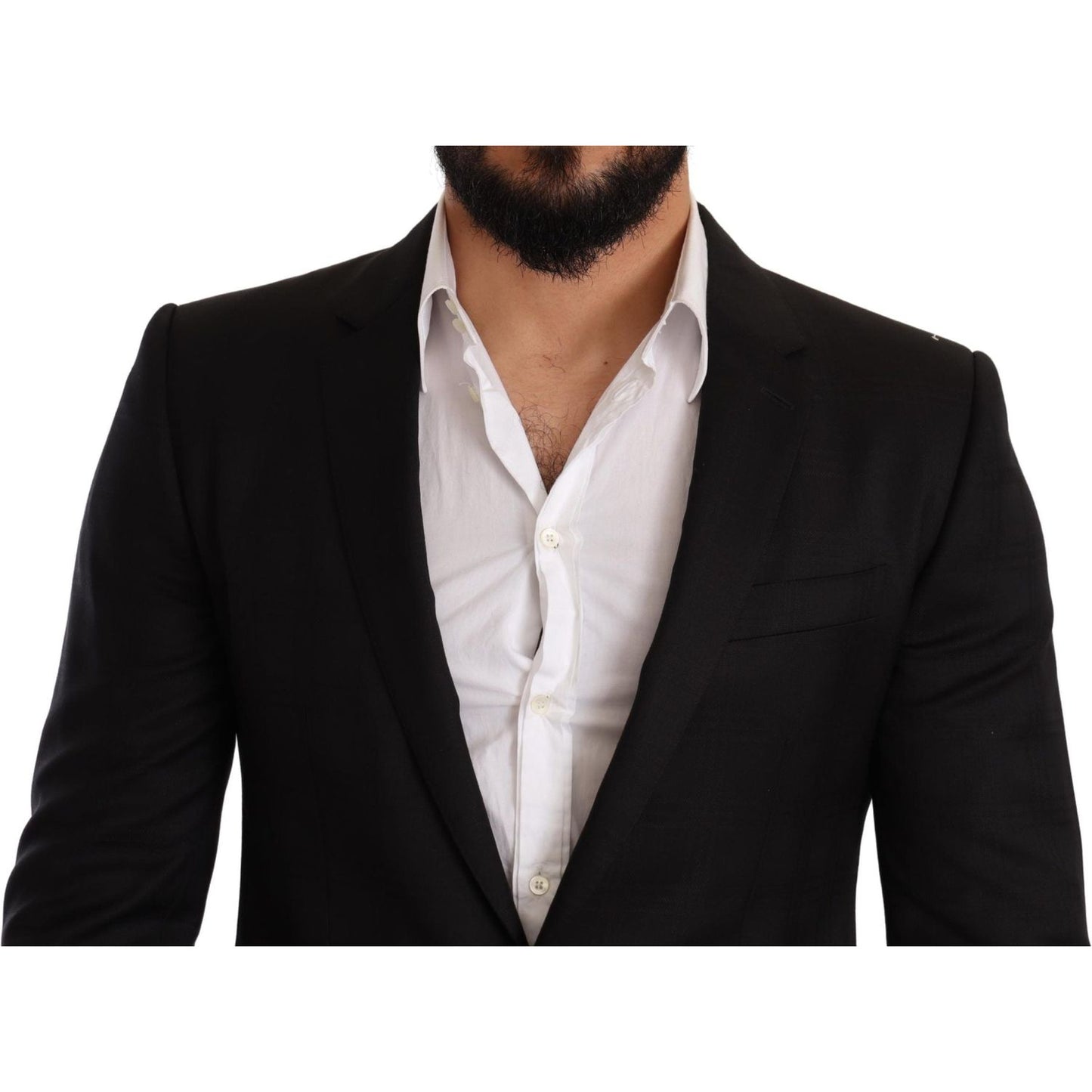 Dolce & Gabbana Black Check MARTINI SLIM FIT 2 Piece Suit Suit