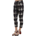 Dolce & Gabbana Black Pineapple Print Skinny Capri Pants Jeans & Pants