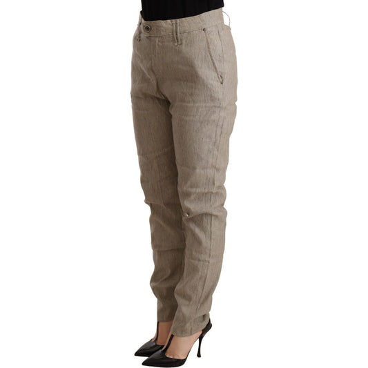 CYCLE Chic Beige Mid Waist Baggy Pants for Sophisticated Style WOMAN TROUSERS CYCLE Dim Gray