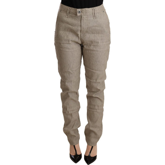 CYCLE Chic Beige Mid Waist Baggy Pants for Sophisticated Style WOMAN TROUSERS CYCLE Dim Gray