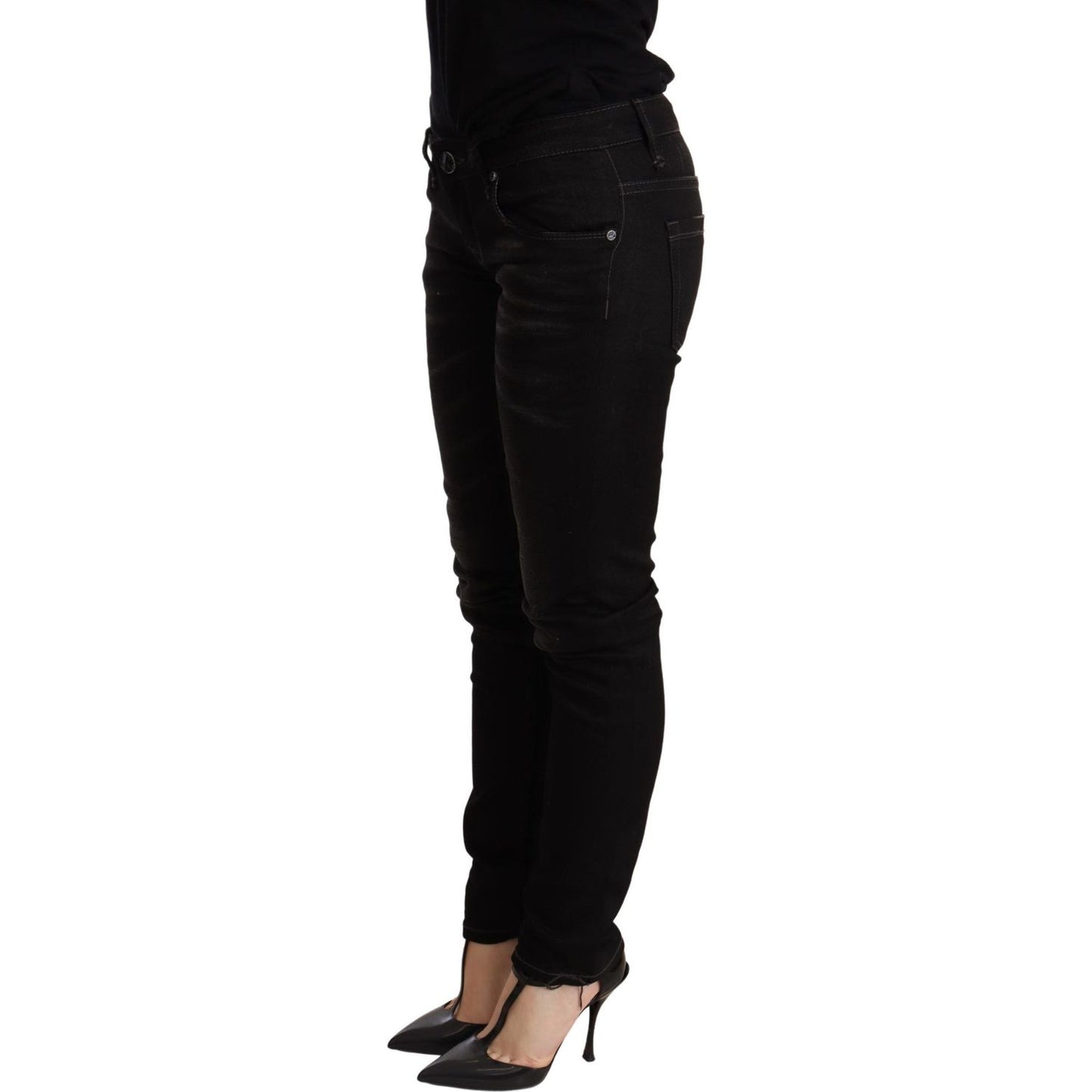 Acht Black Low Waist Skinny Denim Trouser MAN TROUSERS