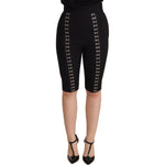 Dolce & Gabbana Black Wool Stretch Slim Fit High Waist Shorts Shorts