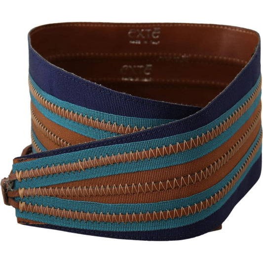 Exte Elegant Multicolor Leather Waist Belt WOMAN BELTS Exte Dark Slate Gray