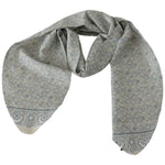 Ermanno Scervino Elegant Silk-Cotton Blend Waist Belt Wrap Shawl Scarves Ermanno Scervino Light Slate Gray