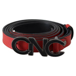 Costume National Red Reversible Leather Logo Belt WOMAN BELTS