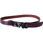 Costume National Brown Leather Large Logo Letter Buckle Belt WOMAN BELTS