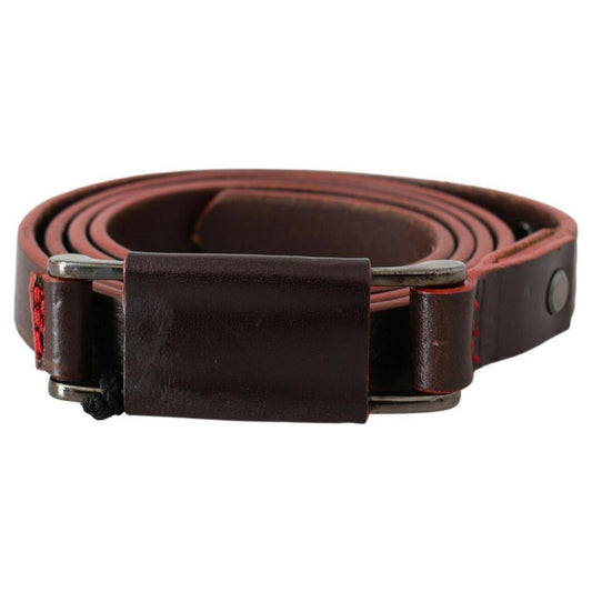 Costume National Elegant Brown Leather Fashion Belt WOMAN BELTS Costume National Black