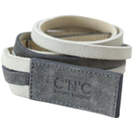 Costume National White Velvet Square Logo Design Waist Belt WOMAN BELTS