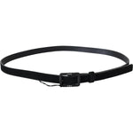 Costume National Black Leather Velvet Square Buckle Waist WOMAN BELTS