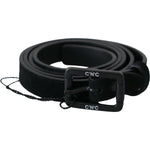 Costume National Black Leather Velvet Square Buckle Waist WOMAN BELTS