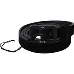 Costume National Black Leather Velvet Square Buckle Waist WOMAN BELTS