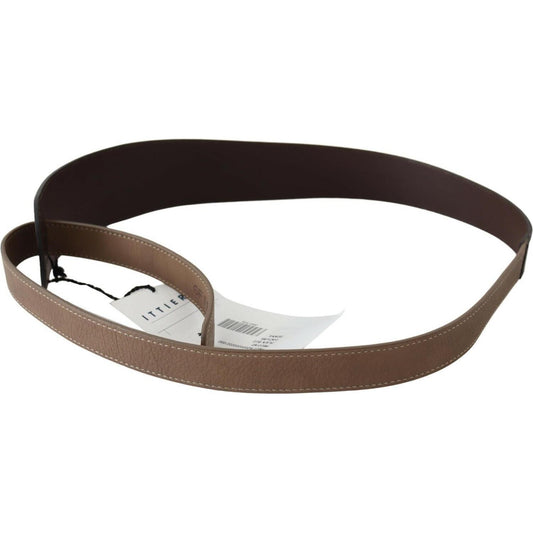 GF Ferre Elegant Dark Brown Braided Leather Belt WOMAN BELTS GF Ferre Dark Slate Gray