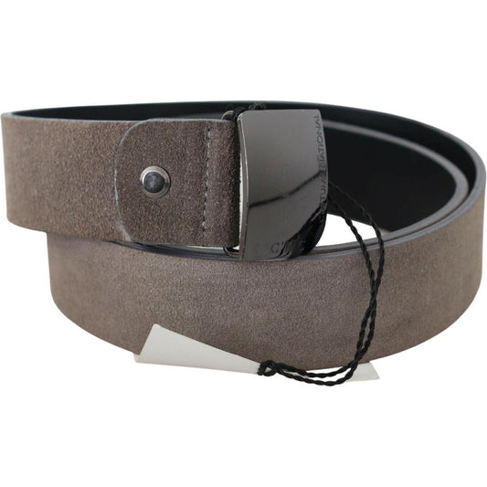 Costume National Classic Brown Leather Adjustable Belt WOMAN BELTS Costume National Dim Gray