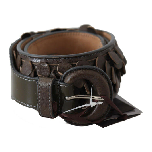 Ermanno Scervino Chic Brown Fringed Leather Fashion Belt Ermanno Scervino Dark Slate Gray