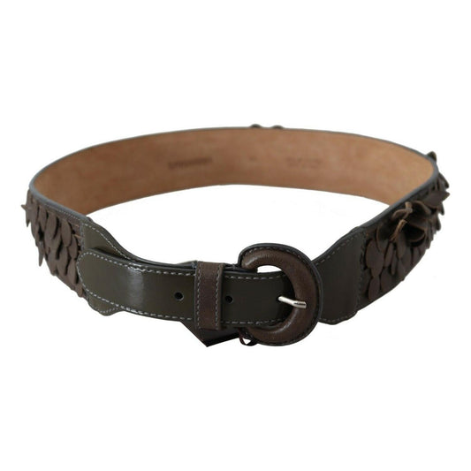 Ermanno Scervino Chic Brown Fringed Leather Fashion Belt Ermanno Scervino Dark Slate Gray