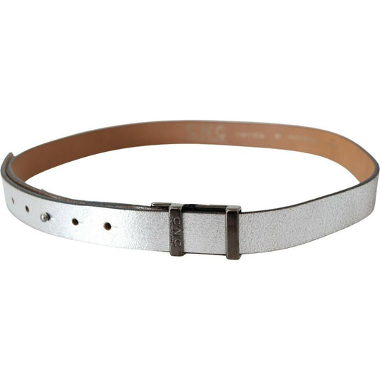 Costume National Elegant Silver Leather Fashion Belt Costume National Gray