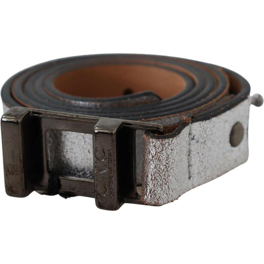 Costume National Elegant Silver Leather Fashion Belt Costume National Dark Slate Gray