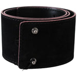 Costume National Black Leather Wide Waist Studded Women Belt