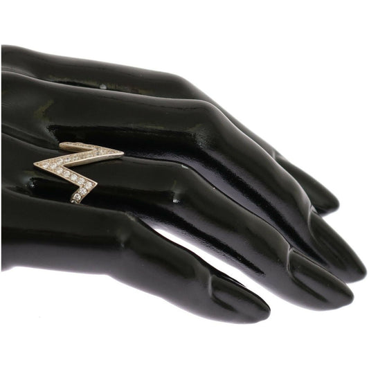 Nialaya Radiant Silver Crystal Encrusted Ring Ring Nialaya Dark Slate Gray