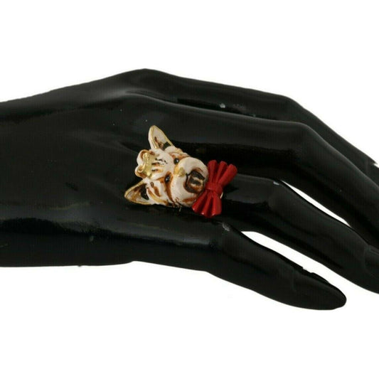 Dolce & Gabbana Elegant Canine Charm Women's Ring Dolce & Gabbana Black