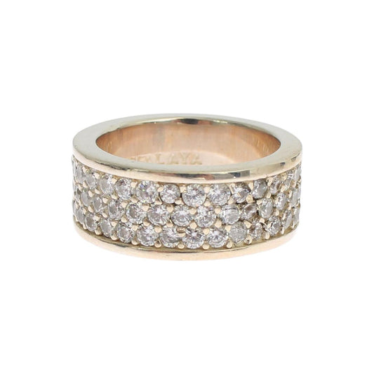 Nialaya Glamorous Silver CZ Crystal Embellished Ring Ring Nialaya Gray