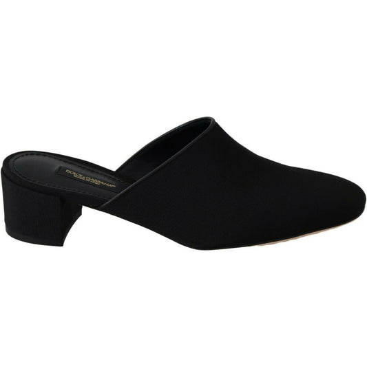 Dolce & Gabbana Black Grosgrain Slides Sandals Women Shoes WOMAN SANDALS