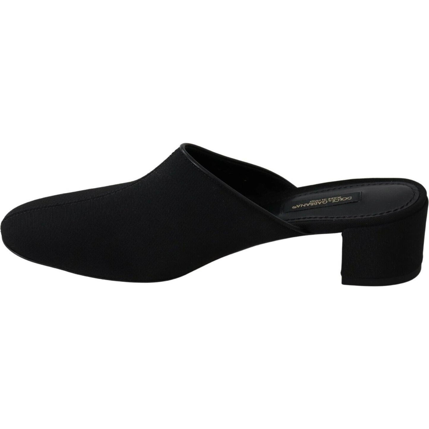 Dolce & Gabbana Black Grosgrain Slides Sandals Women Shoes WOMAN SANDALS