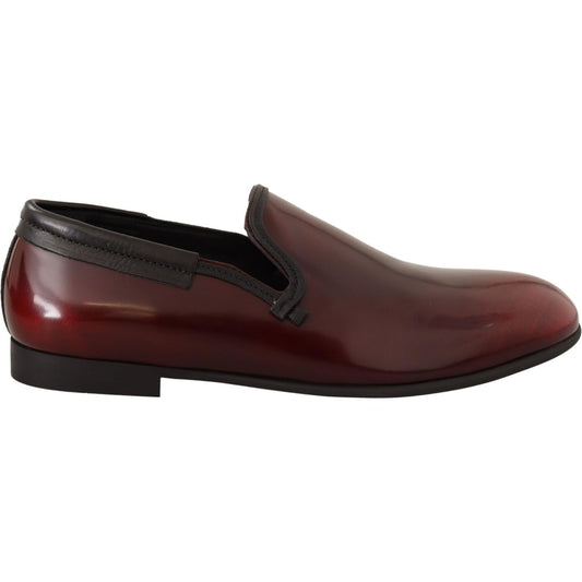 Dolce & Gabbana Elegant Bordeaux Leather Loafers Dolce & Gabbana Dark Slate Gray