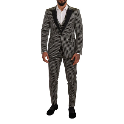 Dolce & Gabbana Black White Check 3 Piece Set MARTINI Suit