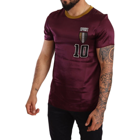 Dolce & Gabbana Elegant Purple Silk Short Sleeve T-Shirt Dolce & Gabbana Black
