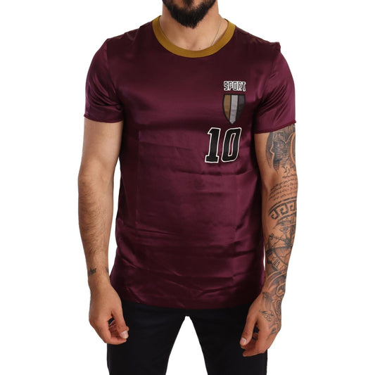 Dolce & Gabbana Elegant Purple Silk Short Sleeve T-Shirt Dolce & Gabbana Black