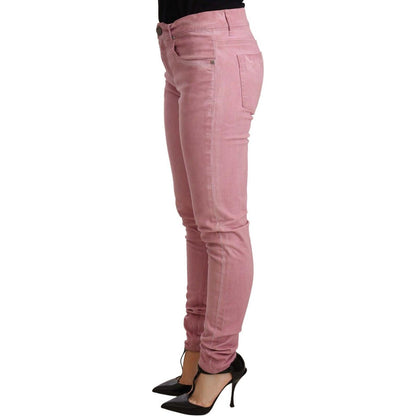 Acht Pink Cotton Slim Fit Women Denim Skinny Pants Jeans & Pants