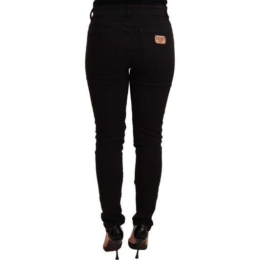 Dolce & Gabbana Black Slim Fit Denim Cotton Stretch Jeans PAN72264 -40