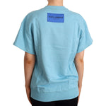 Dolce & Gabbana Blue Cotton Short Sleeves Crew Neck Top WOMAN TOPS AND SHIRTS