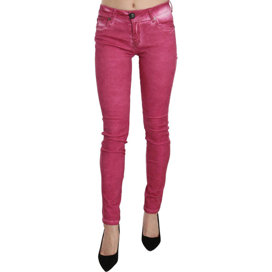 Dolce & Gabbana Chic Pink Mid Waist Skinny Pants Jeans & Pants Dolce & Gabbana Maroon