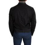 Dolce & Gabbana Black Nylon Full Zip Men Bomber Coat Jacket MAN COATS & JACKETS