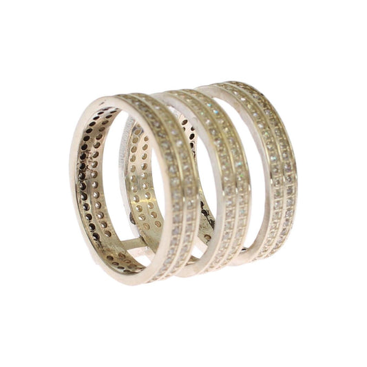 Nialaya Silver Crystal Adorned Statement Ring Ring Nialaya Tan