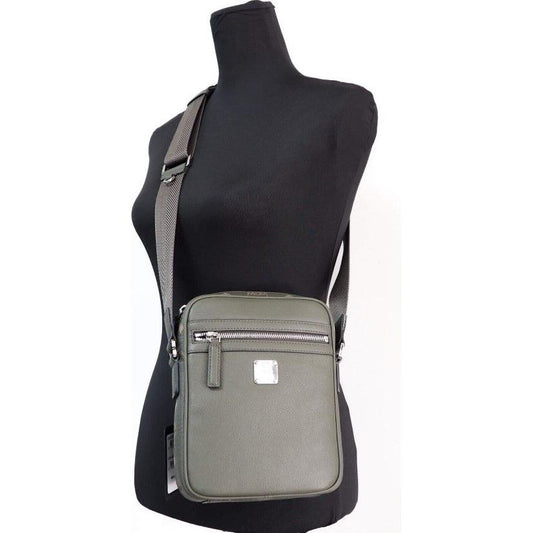 MCM Klassik Mini Sea Turtle Visetos Mixed Leather Multifunction Crossbody Bag Green